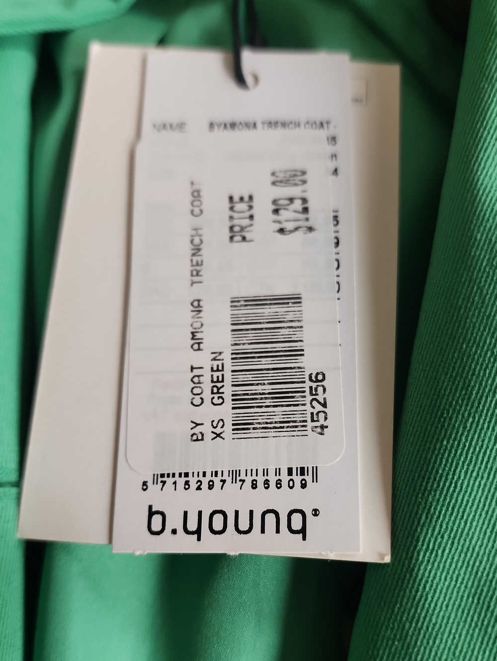 B. Young . Green Single-Breasted Trench Coat - Picture 2 of 2
